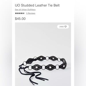 Silence + Noise Black Studded Belt from Urban Outfitters 🩶